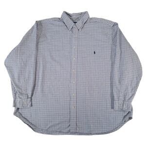 Ralph Lauren Oxford Shirt Mens 3XL Big LS Check Pony Outdoors Preppy